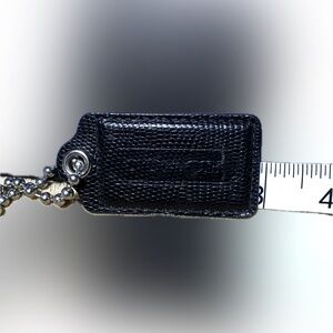 COACH Reptile Stamped Leather XLarge Key Fob Bag Charm Keychain Hang Tag 3” Long